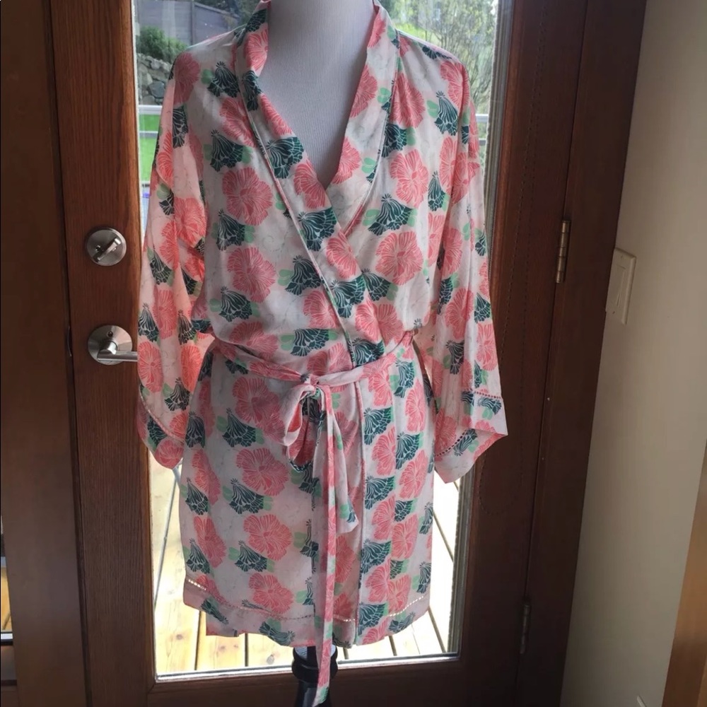 NordstromLingerie Sweet Dreams Pink Veil Rose Robe
